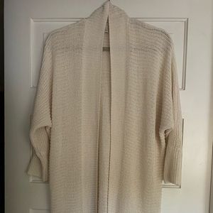 Cream mid-thigh length lightweight sweater